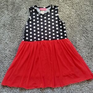 Polka Dot Red and Black Kids Dress Size 4T